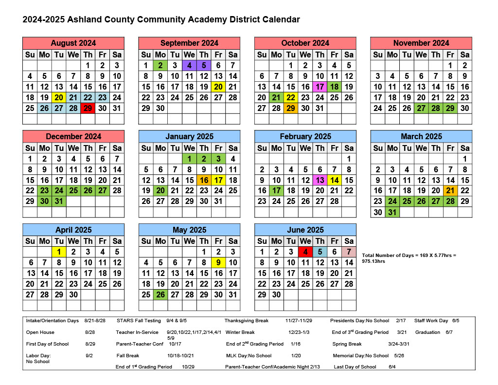 CALENDAR | July 2024 - Ashland County Community Academy